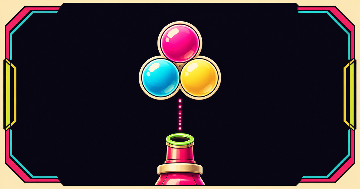 The Bubbles site Open Graph artwork: a glossy, colourful orb in an arcade scene.